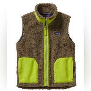 Patagonia Fleece Retro-X Vest in Olive and Neon Green